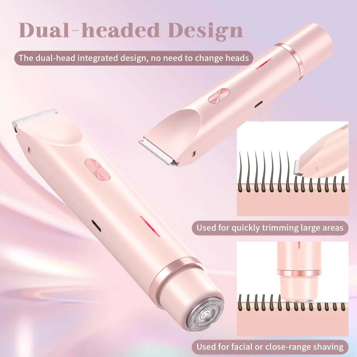 2 in 1 waterproof dual head Wet and dry Trimmer